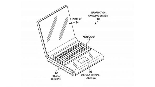 We've seen patents for foldable laptops from the likes of Dell